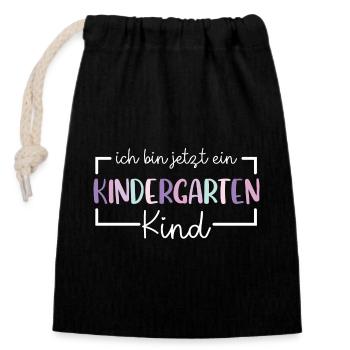 I'm now a kindergarten child 2024 - Closable cotton gift bag (14x20cm) - black - Front