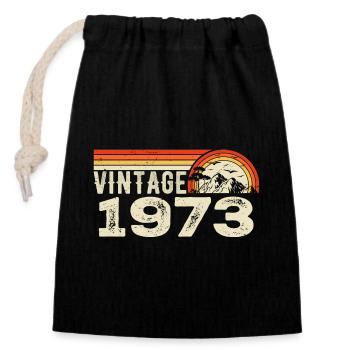 Vintage 1973 Cadeau Anniversaire 1973 Rétro 1973 - Sac cadeau en coton avec cordon (14 x 20 cm) - noir - Devant