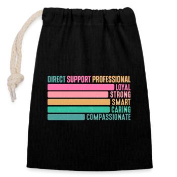 Direct Support Professional - Closable cotton gift bag (14x20cm) - black - Front