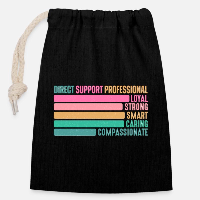 Direct Support Professional - Closable cotton gift bag (14x20cm) - black
