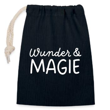 Wunder & Magie - Verschließbarer Geschenkbeutel aus Baumwolle (14x20cm) - Navy - Vorne