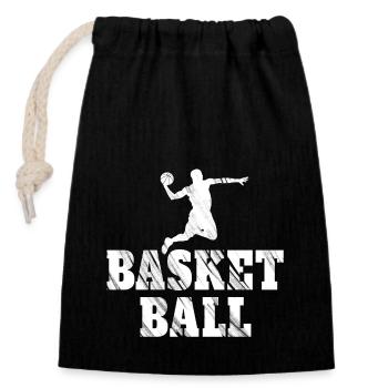 Basketball - Ballsport Fan von Dunks - Verschließbarer Geschenkbeutel aus Baumwolle (14x20cm) - Schwarz - Vorne