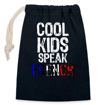 Französische Sprache Coole Kinder sprechen Französisch Geschenk Frankreich - Verschließbarer Geschenkbeutel aus Baumwolle (14x20cm) - Navy - Vorne