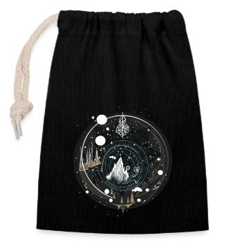 Starry Night Peaks - Closable cotton gift bag (14x20cm) - black - Front