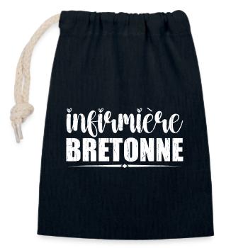 Bretonische Krankenschwester | Geschenkidee für Frauen | Bretagne - Verschließbarer Geschenkbeutel aus Baumwolle (14x20cm) - Navy - Vorne