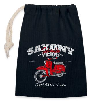 Saxony Vibes - Grimma Vibes - Schwalbe - Moped - Verschließbarer Geschenkbeutel aus Baumwolle (14x20cm) - Navy - Vorne