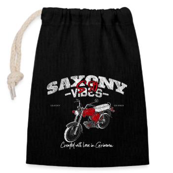 Saxony Vibes - Grimma Vibes - S50 - S51 - Simson - Verschließbarer Geschenkbeutel aus Baumwolle (14x20cm) - Schwarz - Vorne