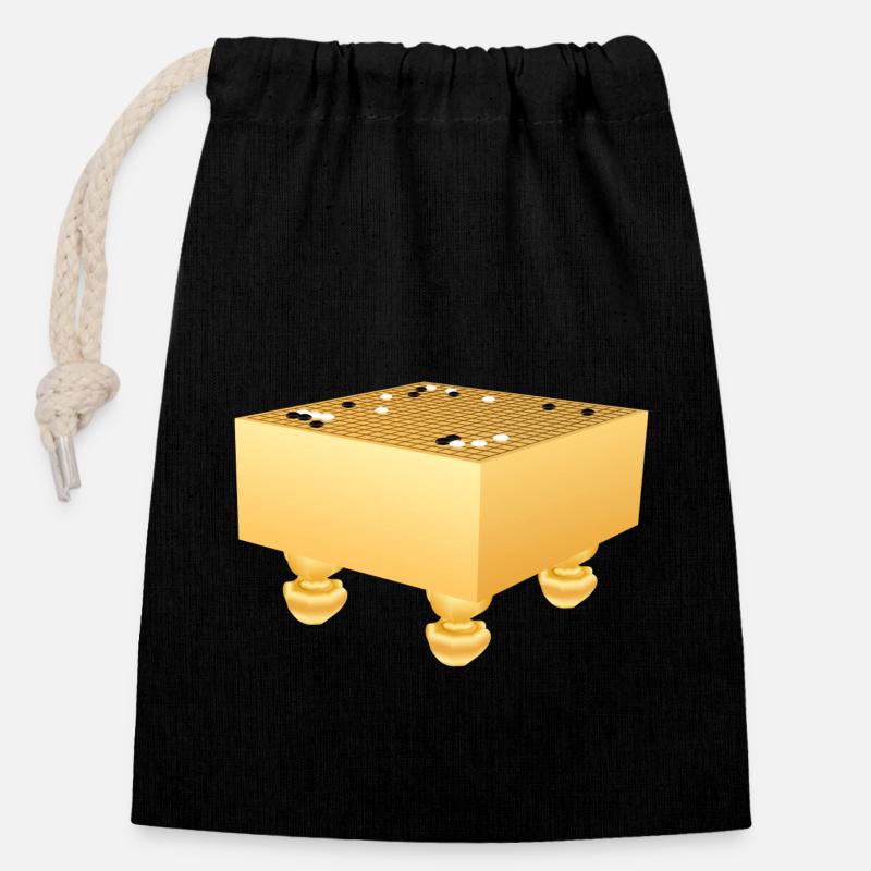 Go Board avec des jambes - Sac cadeau en coton avec cordon (14 x 20 cm) - noir