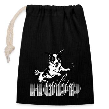 Hopp -Agility - Closable cotton gift bag (14x20cm) - black - Front