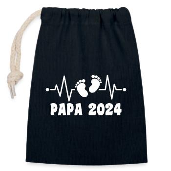 Papa 2024 Frequenz Herschlag Der Papa zum Vatertag - Sac cadeau en coton avec cordon (14 x 20 cm) - bleu marine - Devant