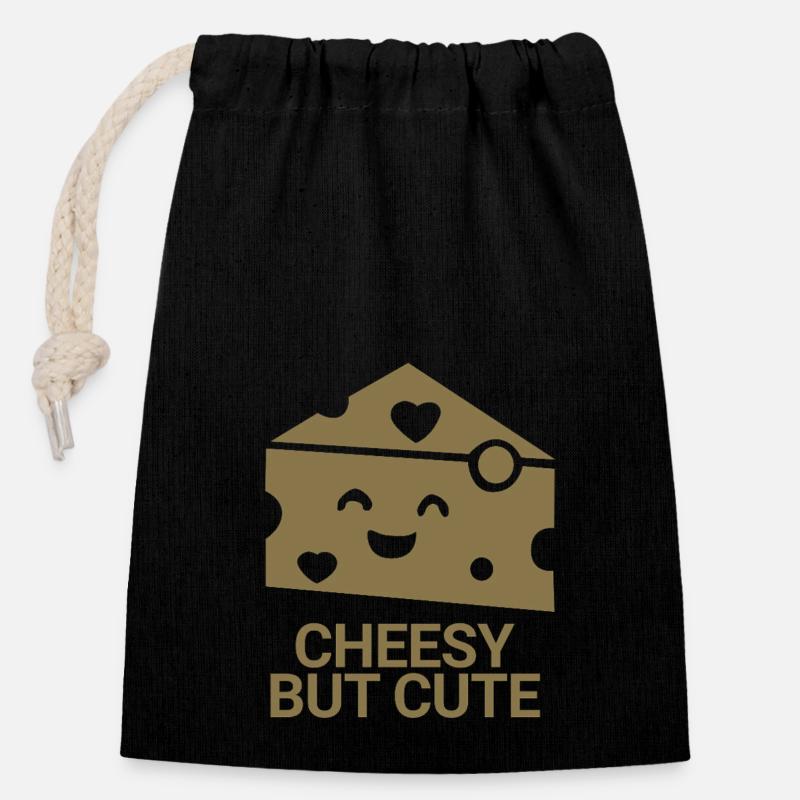 Ringard mais mignon - Sac cadeau en coton avec cordon (14 x 20 cm) - noir