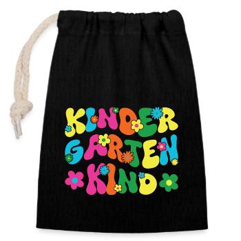 I'm now a kindergarten child 2024 - Closable cotton gift bag (14x20cm) - black - Front