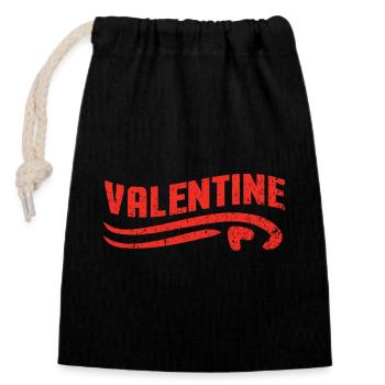Valentine - Closable cotton gift bag (14x20cm) - black - Front