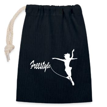 Freestyle Figure Skating - Closable cotton gift bag (14x20cm) - navy - Front