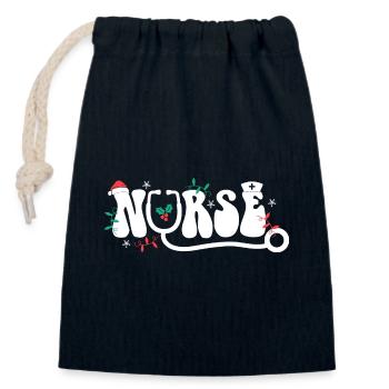 Nurse Christmas Outfit - Closable cotton gift bag (14x20cm) - navy - Front