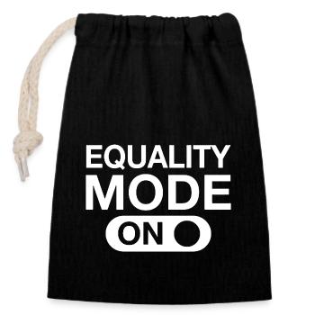Equality Mode On - Closable cotton gift bag (14x20cm) - black - Front