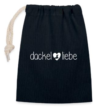 dackelliebe dachhundlove teckel sausage dog - Verschließbarer Geschenkbeutel aus Baumwolle (14x20cm) - Navy - Vorne