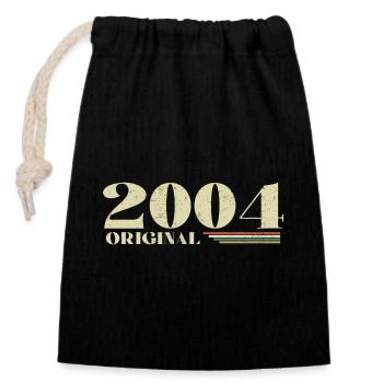 Original 2004 Jahrgang 2004 Retro Jubiläum 2004 - Verschließbarer Geschenkbeutel aus Baumwolle (14x20cm) - Schwarz - Vorne
