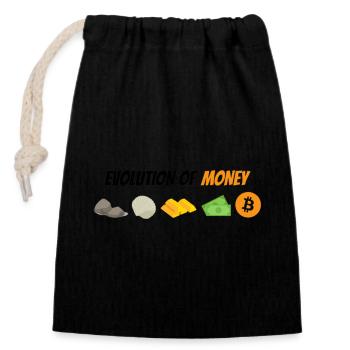 Evolution Of Money - Closable cotton gift bag (14x20cm) - black - Front