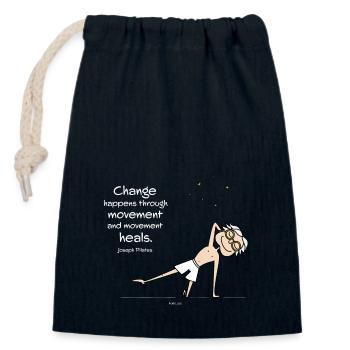 Change - Verschließbarer Geschenkbeutel aus Baumwolle (14x20cm) - Navy - Vorne