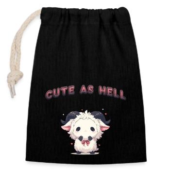 Cute As Hell - Closable cotton gift bag (14x20cm) - black - Front