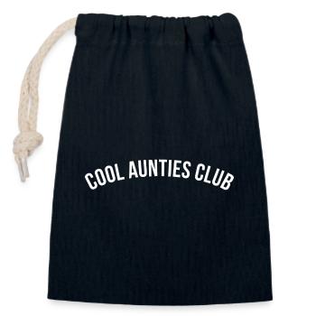 Cadeau Cool Aunties Club pour les nouvelles tantes - Sac cadeau en coton avec cordon (14 x 20 cm) - bleu marine - Devant