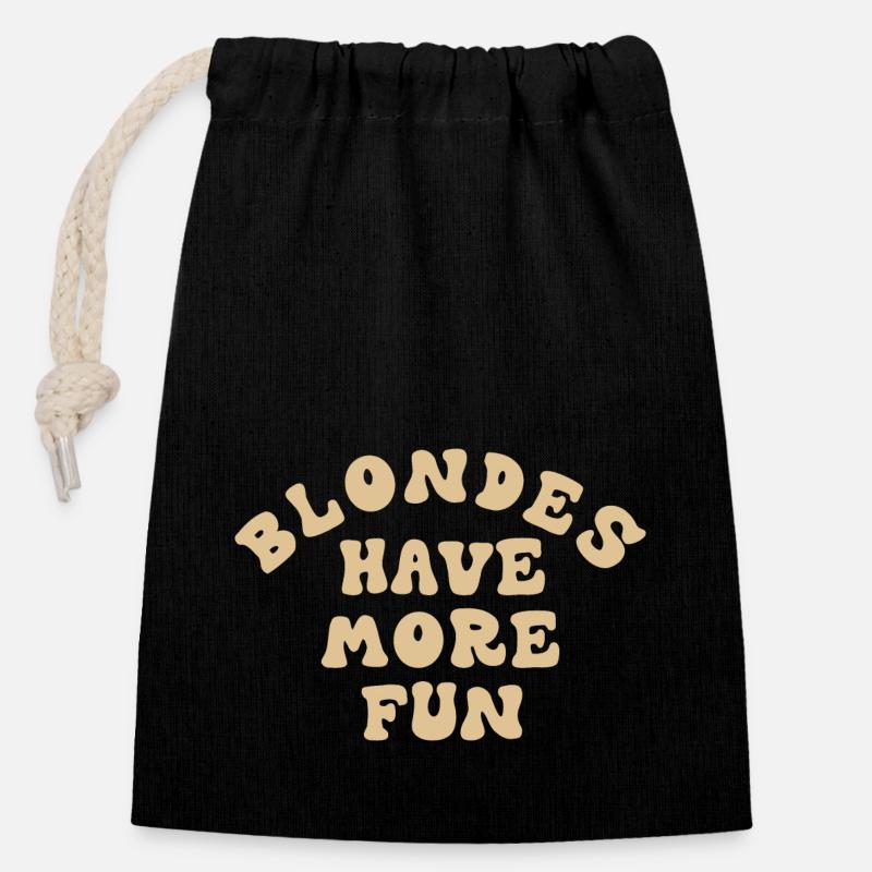 Blonde Blondes Quote - Closable cotton gift bag (14x20cm) - black