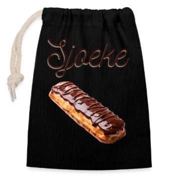 Sjoeke, dialecte anversois Chemises - Sac cadeau en coton avec cordon (14 x 20 cm) - noir - Devant