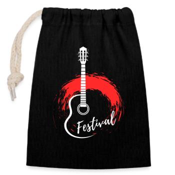 Festival Party Music - Closable cotton gift bag (14x20cm) - black - Front