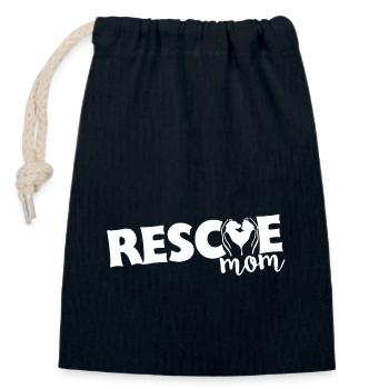 Rescue Mom - Closable cotton gift bag (14x20cm) - navy - Front