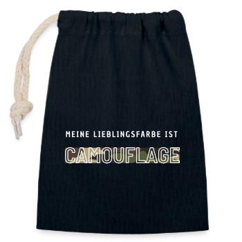 Meine Lieblingsfarbe ist Camouflage - Verschließbarer Geschenkbeutel aus Baumwolle (14x20cm) - Navy - Vorne