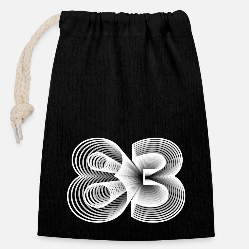 1983 - Closable cotton gift bag (14x20cm) - black
