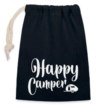 Happy Camper - Verschließbarer Geschenkbeutel aus Baumwolle (14x20cm) - Navy - Vorne