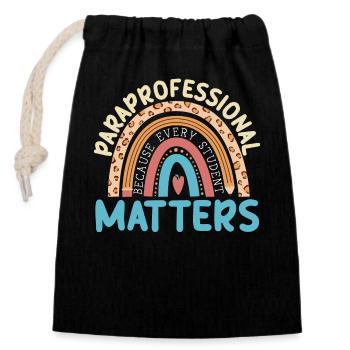 Paraéducateur paraprofessionnel pour - Sac cadeau en coton avec cordon (14 x 20 cm) - noir - Devant