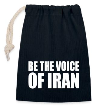 Be the voice of iran - Verschließbarer Geschenkbeutel aus Baumwolle (14x20cm) - Navy - Vorne