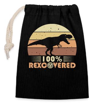 Faith Sobriety Sober Life Addiction T-Rex - Closable cotton gift bag (14x20cm) - black - Front