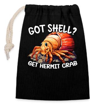 Mignon bernard-l’ermite crabes crustacés - Sac cadeau en coton avec cordon (14 x 20 cm) - noir - Devant