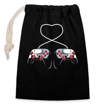 Valentinstag Gaming 14. Februar Videospiel - Verschließbarer Geschenkbeutel aus Baumwolle (14x20cm) - Schwarz - Vorne