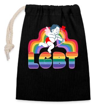 Valentinstag Lgbt 14. Februar Schwule Lesben - Verschließbarer Geschenkbeutel aus Baumwolle (14x20cm) - Schwarz - Vorne