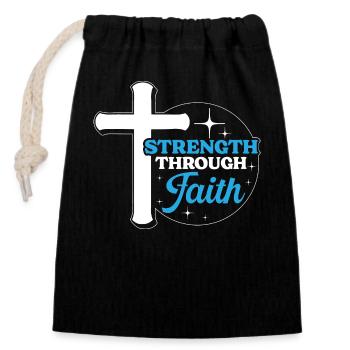 Équipe Jésus-Christ Christianisme Religion Christ - Sac cadeau en coton avec cordon (14 x 20 cm) - noir - Devant