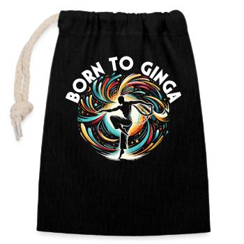 Capoeira brésilienne Martial Artist Sport - Sac cadeau en coton avec cordon (14 x 20 cm) - noir - Devant
