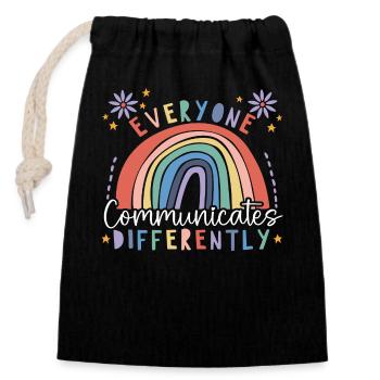 Aba therapist Behavior analyst Psychologist - Closable cotton gift bag (14x20cm) - black - Front