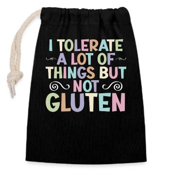 Glutenfreie Gluten-intoleranz Zöliakie - Verschließbarer Geschenkbeutel aus Baumwolle (14x20cm) - Schwarz - Vorne