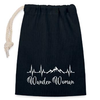 Wander Woman Wandern Herzschlag Berge Wanderwoman - Verschließbarer Geschenkbeutel aus Baumwolle (14x20cm) - Navy - Vorne