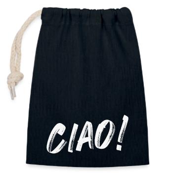 ciao - Closable cotton gift bag (14x20cm) - navy - Front