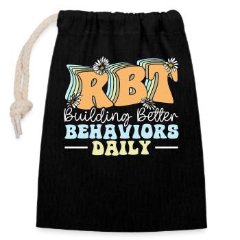 RBT Therapist, Registered Behavioral Engineer - Closable cotton gift bag (14x20cm) - black - Front