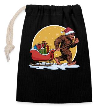 Drôle de Noël bigfoot père noël - Sac cadeau en coton avec cordon (14 x 20 cm) - noir - Devant
