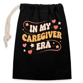 In My Caregiver Era Caregiving Nursing Caregiver - Verschließbarer Geschenkbeutel aus Baumwolle (14x20cm) - Schwarz - Vorne