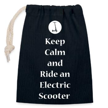 E-Scooter E-Roller Scooter - Verschließbarer Geschenkbeutel aus Baumwolle (14x20cm) - Navy - Vorne
