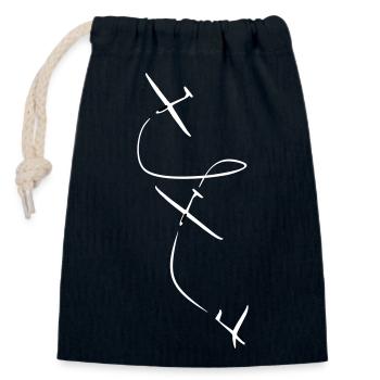 Planeur Vol à voile Planeur - Sac cadeau en coton avec cordon (14 x 20 cm) - bleu marine - Devant